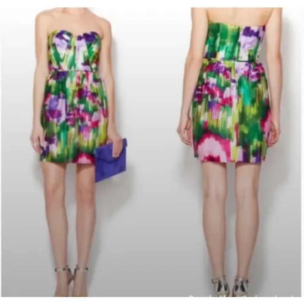 Shoshanna 'Julieanne' Strapless Watercolor Dress - size 4 Small